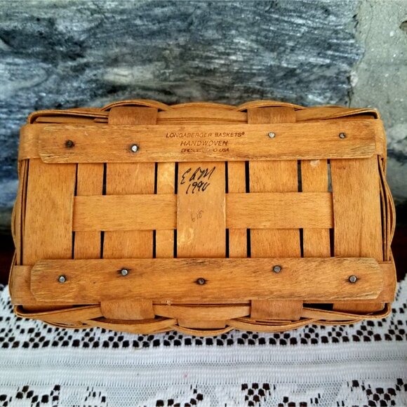 VTG Longaberger 2004 Shades of Autumn Recipe Basket Combo Fall Foliage Liner Lid - Picture 8 of 12